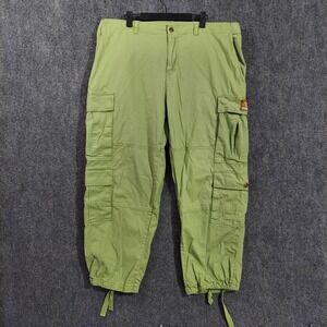 Sinclair Pants Womens 2XL Green Cargo Twill Stretch Drawstring Paratrooper Baggy